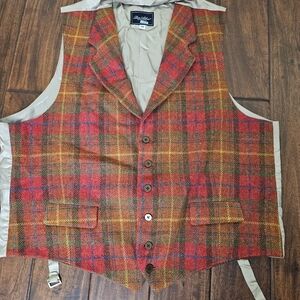 Ben Silver Charleston Wool Plaid Vest Size 48r
